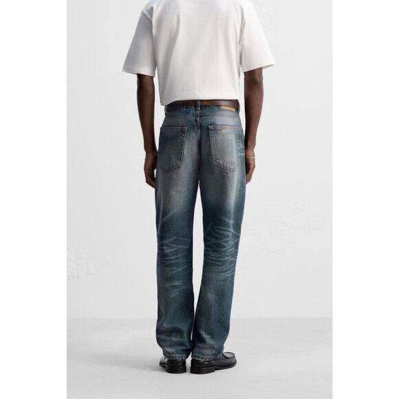Zara ORIGINS Mens Straight Jeans Ankle Denim Blue EU 44 US 34 3991/456 NWT - Picture 4 of 14